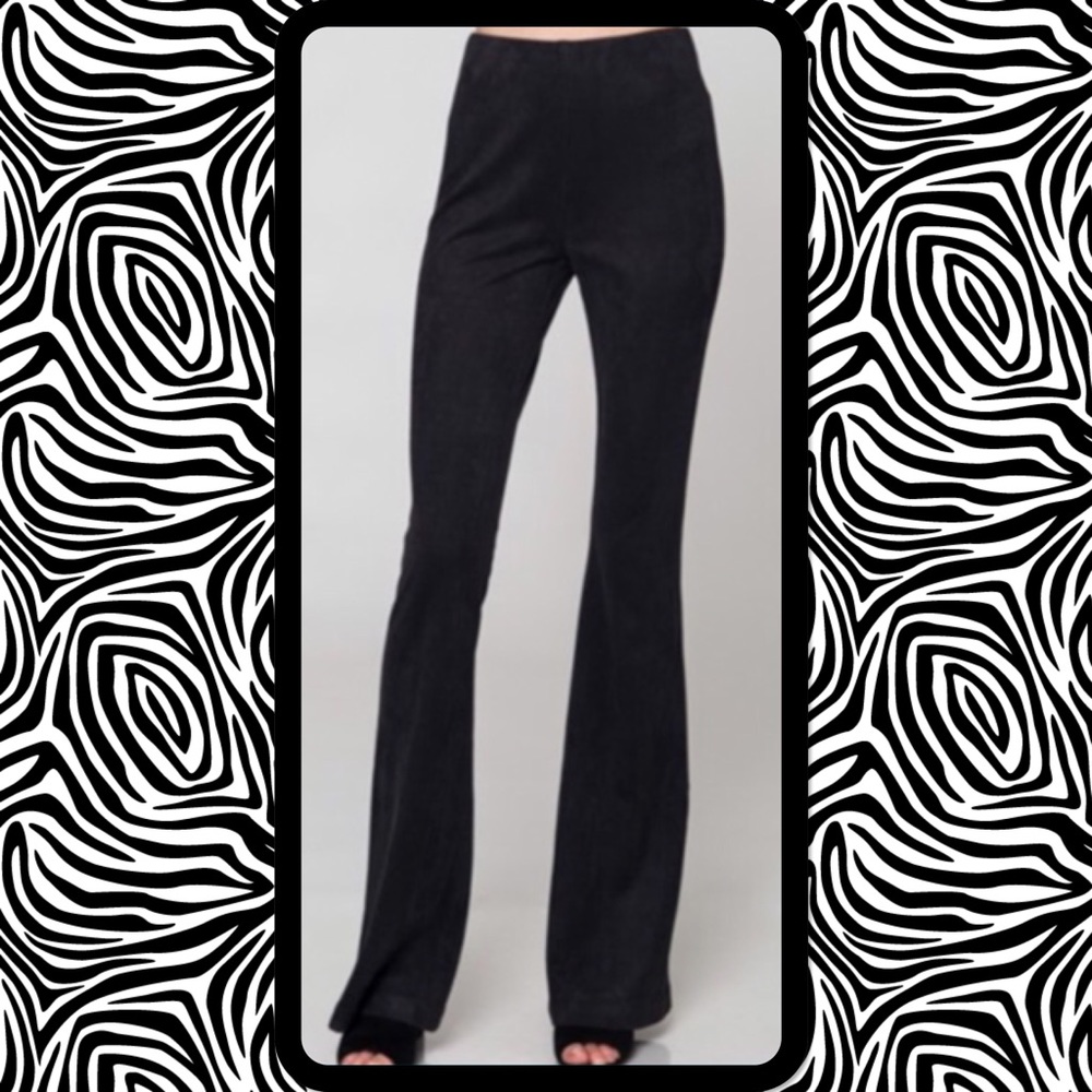 🖤SALE🖤NWT BlackSuede Pants w/Bell Bottoms!